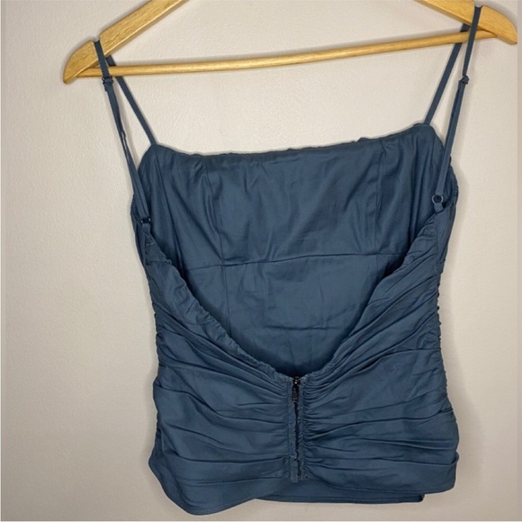 Reformation Tiana Ruched  Low Back Top Size 2 - Picture 7 of 13